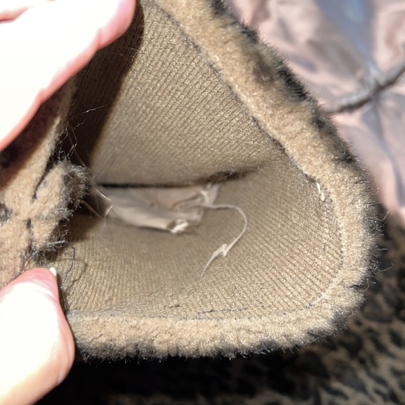 Free People large About Town Hooded faux fur leopard print coat jacket flaws - Picture 16 of 16